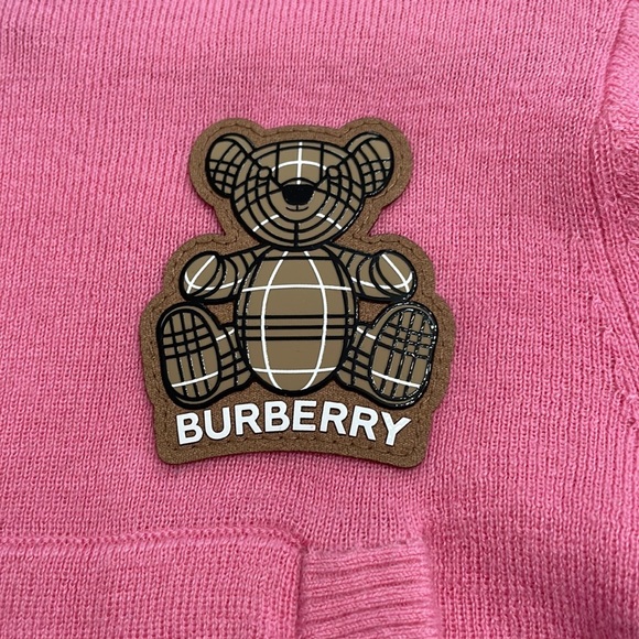 Burberry Bubble Gum Pink Cashmere zip up 3Y NWT - Picture 2 of 11